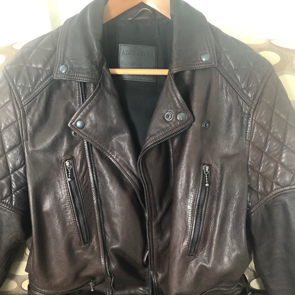 All saints leather biker jacket